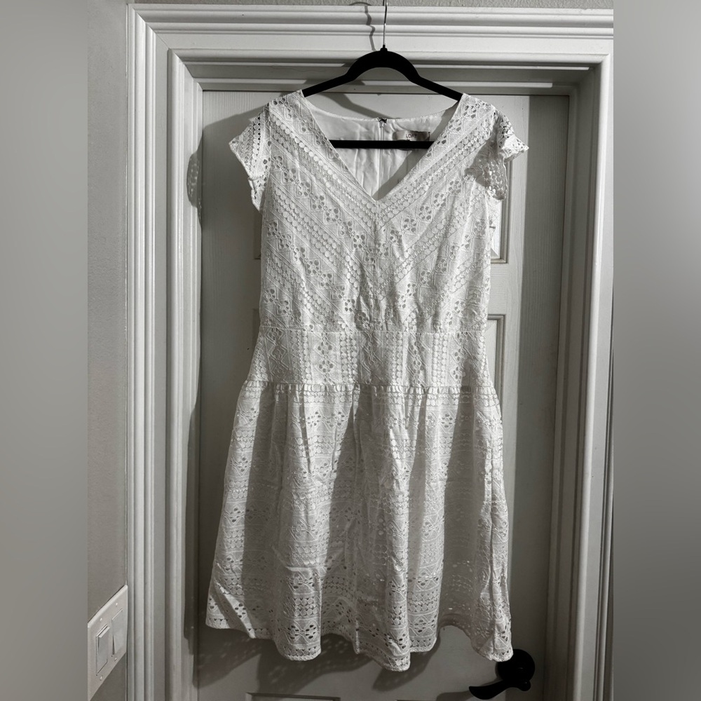 Ann Taylor Loft white eyelet dress